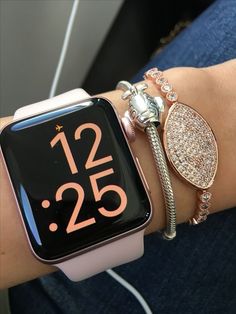 Pandora Watch, Rose Gold Apple Watch, Watch Ideas, Gold Apple Watch, Silver Pocket Watch