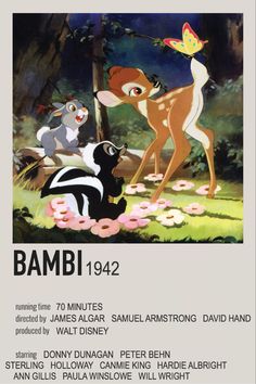 an advertisement for the animated film, bambi