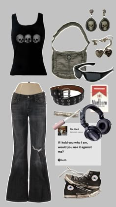 #grunge #emo #fit #fitinspo 2000s Grunge, Emo Outfits, Easy Trendy Outfits, Crop Top Outfits