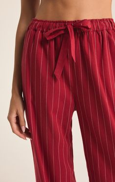 Cozy up in this stripe pajama set, made from flannel with a special soft wash for that extra softness, featuring a v-neck, collared button-front top with buttons. The mid-rise, full-length pants with an elastic waistband and side seam pockets will make it your new fave go-to set. Red Pajama Pants, Dress Code Ideas, Red Dahlia, Red Pajamas, Top With Buttons, Striped Pyjamas, Button Front Top, Sleepwear & Loungewear, Dress Code