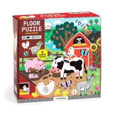 a puzzle box with farm animals on it