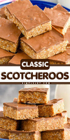 This Scotcheroos recipe is perfection. It has a soft, chewy base, and the perfect combination of butterscotch and chocolate on top. Your family won’t be able to resist this perfect treat. Scotcheroos Recipe, Best Easy Dessert Recipes, Butter Recipes, Desserts For A Crowd, Chocolate Dessert Recipes, Chocolate Dessert, Peanut Butter Recipes, Chocolate Craving, Chocolate Desserts