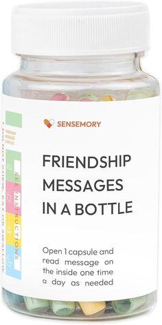 About this item EXPRESS YOUR APPRECIATION to your BESTIE - Delight your best friend with daily doses of friendship notes enclosed in an adorable labeled bottle. This gift not only demonstrates your genuine appreciation for your friendship but also serves as a reminder that your bond is truly unique, and your friend holds a special place in your heart, regardless of circumstances 50 PRE - WRITTEN FRIENSHIP MESSAGES in a bottle - Every piece of paper comes with a heartfelt friendship message already penned, saving you the hassle of opening and resealing each capsule. We've taken care of the tedious task for you. VERSATILE GIFT for ANY OCCASION - Perfect for best friends, sisters, birthdays, graduations, farewells, Christmas, Valentine's Day, New Year, Frienship Day or simply to brighten some Friendship Note, Messages Ideas, Note Jar, Messages In A Bottle, Cute Bestfriend, Friendship Messages, Best Friend Birthday Gifts, Jar Ideas, Birthday Gifts For Best Friend