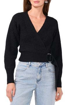 1.STATE Surplice V-Neck Wrap Sweater | Nordstromrack Style Sweater, Neck Wrap, Wrap Sweater, Sweater Knit, Wrap Style, Nordstrom Rack, Knitted Sweaters, Nordstrom, V Neck