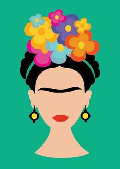 an image of a woman with flowers in her hair and earrings on top of her head