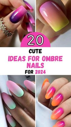 Ombre Nails Shellac, Ombre Tropical Nails, Ombre Style Nails, Spring Nails 2024 Trends Ombre, Ombre Spring Nails 2024, Vibrant Ombre Nails, Multi Color Ombre Nails, 3 Color Ombre Nails, Summer 2024 Acrylic Nails