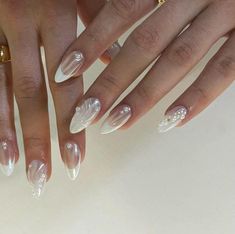 White French Nails, Engagement Nails, Nails Gel Nails, Custom Press On Nails, Nail Prep, Bride Nails, White French, Star Nails