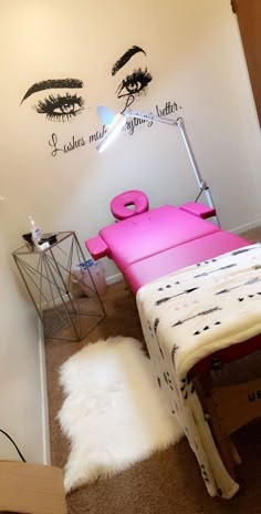 Home Brow Studio Ideas, Nail And Lash Room Ideas, Eyelash Room Set Up, Lash Extension Room, Pink Lash Room, Studio Lash Designer, Lash Room Decor Ideas, Lashes Design, Studio Lashes