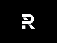 the letter r is made up of two white letters on black background, and it looks like