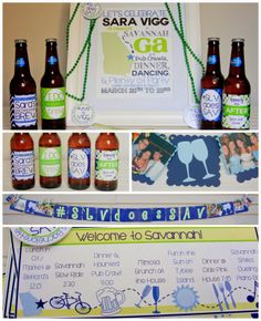 there are many different items on the table to be used for this baby shower party