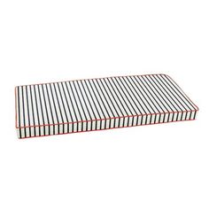 a white and red striped mattress on a white background