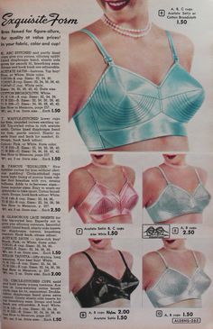 Bra Advertisement, 1950s Lingerie, Retro Lingerie, Girdles, Trendy Swimwear, Moda Vintage, Mode Inspo