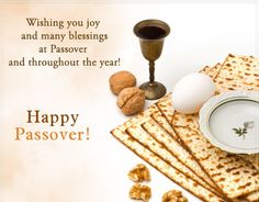 passover greeting card for passover with crackers, nuts and an egg on it