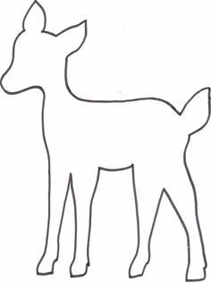 the outline of a deer is shown in black and white, with one side facing forward