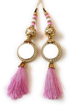 Mirror work latkan  For Blouse  tassels, purse hangings, home décor, Bollywood, Craft Indian, sari, Lehanga , design, Set 1 PC Libas Fashion latkan Beautiful Pair of Tassels Craft  & Brooch Accessory For You Decorative Products. In Indian These Latkans Are Normally Used as The Accessory For Lengha & Sari Blouse On The Back, But These Can Be Used in Many Other Ways to Metal & Pearl scan be used at an door. Rajasthan is a State in India for these kind of Art works ethnic, Casual and Party Wear Designs Lahenga party latkan beauty ,colors & fabrics Created with high quality material using Alloy Cheap Chandelier Earrings With Latkans For Gifts, Cheap Latkans Necklaces For Gift, Cheap Women's Chandbalis With Latkans, Latkan For Blouse, Lengha Sari, Blouse Tassels, Tassel Crafts, Tassels Fashion, Sari Blouse