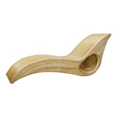 a curved wooden object on a white background