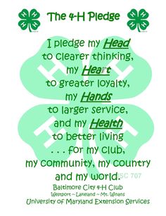 the 4 - h pledge for st patrick's day