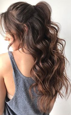 Hairstyle Casual, Prom Hairstyle Ideas, Half Up Hairstyles, Long Fine Hair, Half Up Half Down Hairstyle, Down Hairstyle, Prom Hairstyle, Half Up Half Down Hair Prom, Half Ponytail