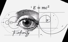 an eye is shown in the middle of a drawing