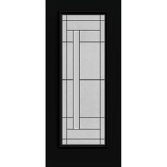 a black door with a glass paneled in the center and side panels on it