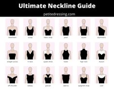 Types Of Necklines Dresses, Types Of Prom Dresses, Low Neckline Dress, Neckline Guide, Working Dress, Types Of Necklines, Plunging Neckline Dress, Different Necklines, Pants Boots