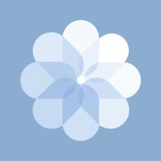 a blue and white flower on a light blue background