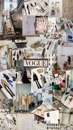 a collage of photos with clothes and fashion items