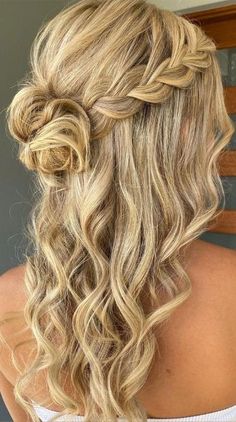 Bridesmaid Hair Long, Simple Prom Hair, Hoco Hairstyles, Dance Hairstyles, Prom Hairstyles For Long Hair