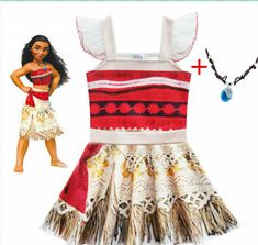 Kids Girls Movie Polynesia princess Moana Cosplay Costume Dress Halloween  * Colour and style  as the pictures * Machine wash inside out,machine wash cold with like colours * your perfect choice for party, Costume Cosplay and gift * perfect for your little girl, whether she wants to be a ballerina, princess, or explorer * Size as follows (The recommended age is just for your reference. Please check the measurements of the tutu in order to fi Moana Cosplay Costume, Moana Outfit, Moana Cosplay, Childrens Halloween Costumes, Dress With Necklace, Te Fiti, Girls Ballet, Costume Anime, Holiday Dress Outfit