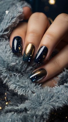 Stargazing Wedding, Midnight Nails, College Nails, Night Nails, Cute Simple Nails, Cute Nails For Fall, Galaxy Nails, Her Nails, Fall Nail