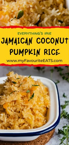 this is an image of jamaican coconut pumpkin rice