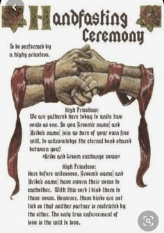 a poster with two hands holding each other's arms and the caption that says, hampsing ceremony