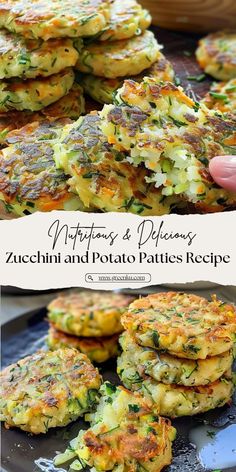 zucchini and potato patties recipe on a plate