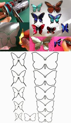 how to make butterflies out of paper with scissors and glues - step by step instructions