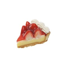 a slice of cheesecake with strawberries on top