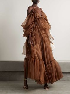 Silk Maxi Skirt, Organza Top, Organza Dress, Silk Organza, Knitwear Tops, Looks Style, Silk Chiffon, Silk Top, Net A Porter