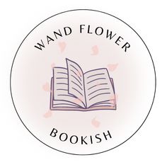 the wand and flower bookish logo with an open book in it's center