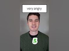 a man in a green sweater has the number five on his shirt and says very angry