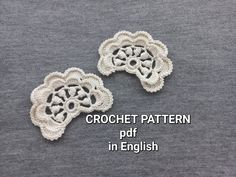 two crochet doily patterns with the words crochet pattern in english