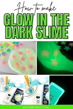 glow in the dark slime with text overlay