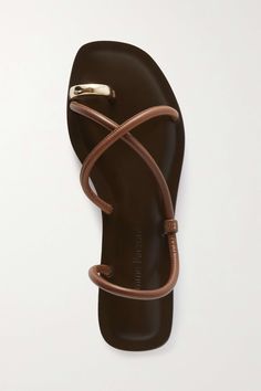 Brown Laurie leather and gold-tone sandals | EMME PARSONS | NET-A-PORTER Shoes Design Ideas, Emme Parsons, Sandals Design, Mode Tips, Shoes Design, Girly Shoes, Slingbacks, Pretty Shoes, Dream Shoes