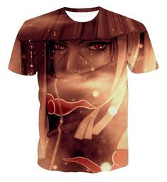 a t - shirt with an image of a woman's face and red eyes