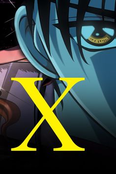 an anime character with the letter x in front of her face