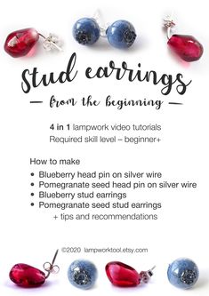 the instructions for how to make bead earrings with beads and wire, including an earring