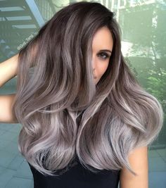 Hair Color Ash Brown, Hair Color Ash, Stylish Bun, Grey Balayage, Long Pony, Blonde Ombre Hair, Braid Videos, Ash Brown Hair Color, Funky Hair