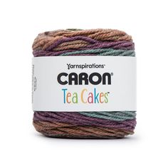 yarn that is multicolored and has the words'crayon tea cakes'written on it