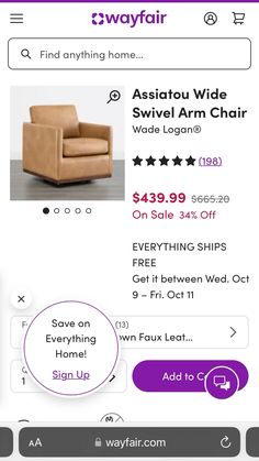 an image of a chair that is for sale on ebayfair's website