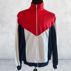 Vintage 80s - 90s Nike Vintage Track jacket. Nice Vintage OG Nike track Jacket Red white and blue with minor pull in front of jacket as shown in picture.  Size: Extra Large Chest: 25 Length: 27.5 Sleeve: 32 Nike 90s Vintage Track, Vintage Track Jacket, Nike Track Jacket, 90s Nike, Nike Vintage, Picture Size, Track Jacket, Red Jacket, Track Jackets