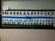 a bulletin board with handprints on it that says, you are all done and all your hands know about disease