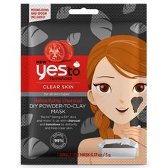 Yes To Tomatoes Detoxifying Charcoal DIY Mask Single Use Charcoal Face Mask 0.17 Oz, Black Clear Skin Diy, Tomato Mask, Charcoal Clay Mask, Detoxifying Face Mask, Sephora Skincare, French Beauty Secrets, Avocado Face Mask, Mask Powder, Honey Diy